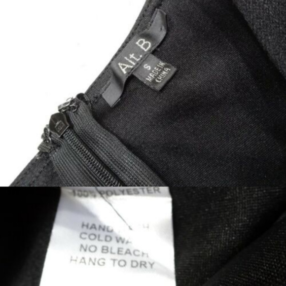 Alt. B Size Small Little Black Asymmetrical Dress Sheer Neckline - Picture 6 of 6